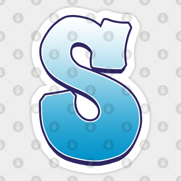 S - Blue Sticker by Dmitri